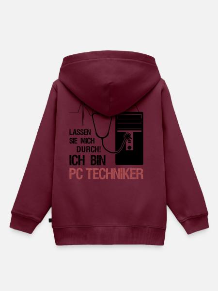 PC Techniker Stetoskop IT Systemtechniker Geschenk - Kinder Premium Organic Hoodie - Burgunderrot