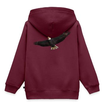Seeadler Greifvogel Adler - Kinder Premium Organic Hoodie - Burgunderrot - Hinten - AI Model Kid Female (0cm)