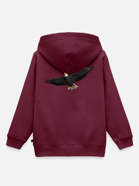 Seeadler Greifvogel Adler - Kinder Premium Organic Hoodie - Burgunderrot
