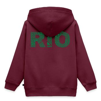 Rio de Janeiro - Kinder Premium Organic Hoodie - Burgunderrot - Hinten - AI Model Kid Female (0cm)