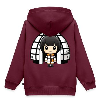 Winter Eskimo Iglu Comic - Kinder Premium Organic Hoodie - Burgunderrot - Hinten - AI Model Kid Female (0cm)