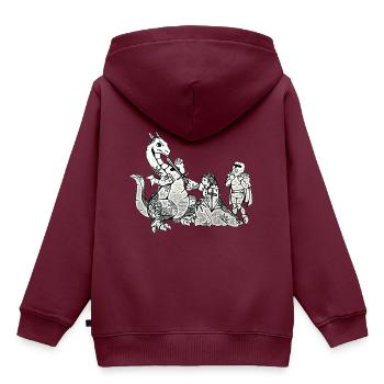 Prinzessin Drachen Junggesellin team Bride - Kinder Premium Organic Hoodie - Burgunderrot - Hinten - AI Model Kid Female (0cm)