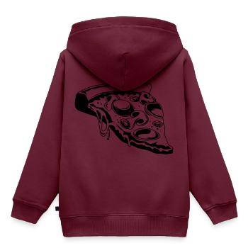 Pizza Restaurant Essen - Kinder Premium Organic Hoodie - Burgunderrot - Hinten - AI Model Kid Female (0cm)