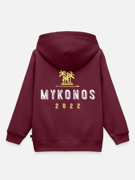 Mykonos 2022 - Kinder Premium Organic Hoodie - Burgunderrot