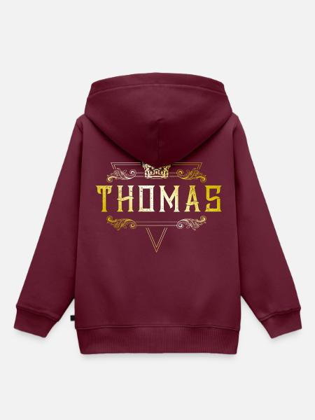 Thomas - Kinder Premium Organic Hoodie - Burgunderrot