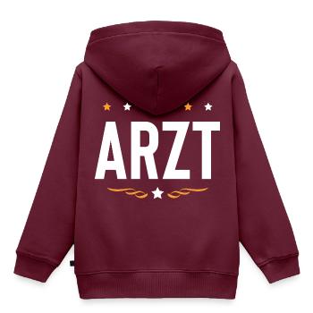 Arzt Beruf - Kinder Premium Organic Hoodie - Burgunderrot - Hinten - AI Model Kid Female (0cm)