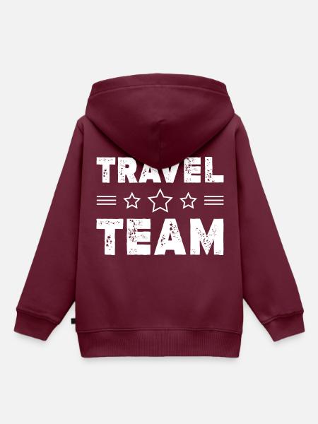 Travel Team - Kinder Premium Organic Hoodie - Burgunderrot