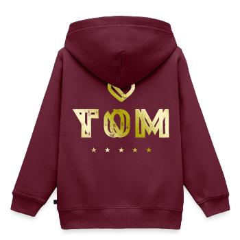 Tom Herz - Kinder Premium Organic Hoodie - Burgunderrot - Hinten - AI Model Kid Female (0cm)