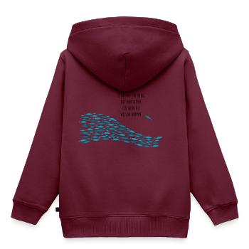 Gegen den Strom schwimmen - Kinder Premium Organic Hoodie - Burgunderrot - Hinten - AI Model Kid Female (0cm)
