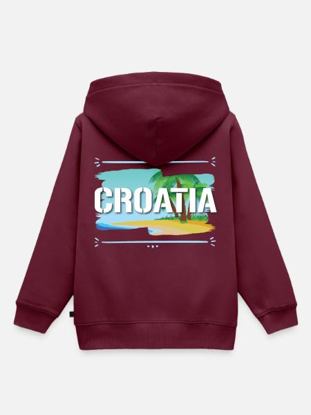 Croatia - Kinder Premium Organic Hoodie - Burgunderrot