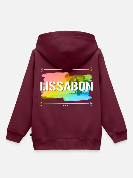 Lissabon - Kinder Premium Organic Hoodie - Burgunderrot