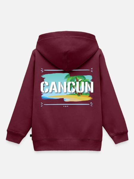 Cancun - Kinder Premium Organic Hoodie - Burgunderrot