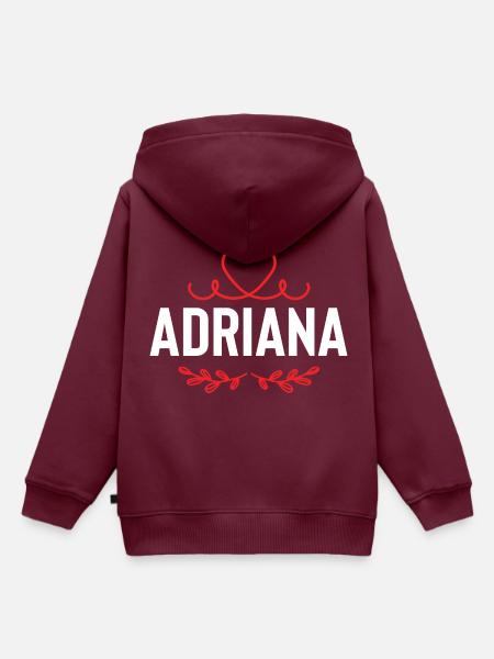 Adriana - Kinder Premium Organic Hoodie - Burgunderrot