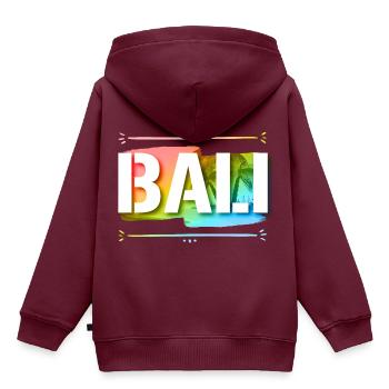 Bali - Kinder Premium Organic Hoodie - Burgunderrot - Hinten - AI Model Kid Female (0cm)