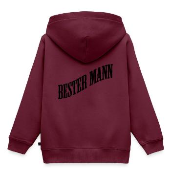 Bester Mann - Kinder Premium Organic Hoodie - Burgunderrot - Hinten - AI Model Kid Female (0cm)
