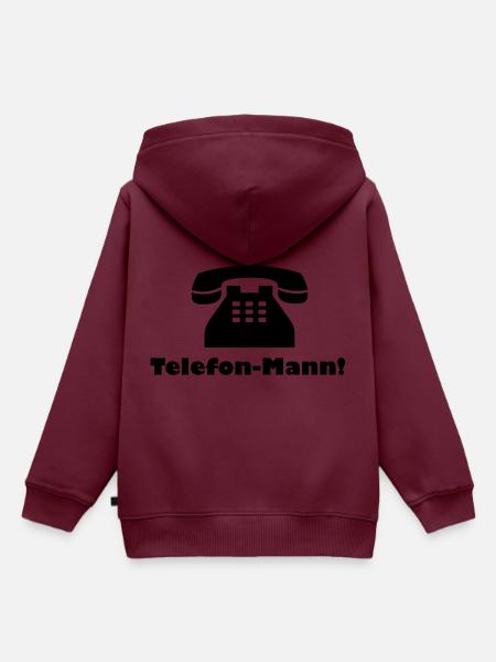 Telefon-Mann! - Kinder Premium Organic Hoodie - Burgunderrot