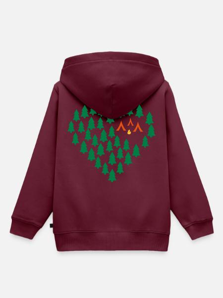 Camping - Kinder Premium Organic Hoodie - Burgunderrot