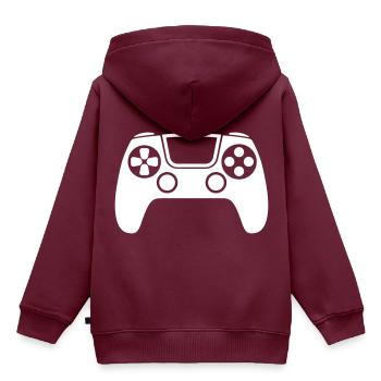 Gamepad Symbol Controller - Kinder Premium Organic Hoodie - Burgunderrot - Hinten - AI Model Kid Female (0cm)