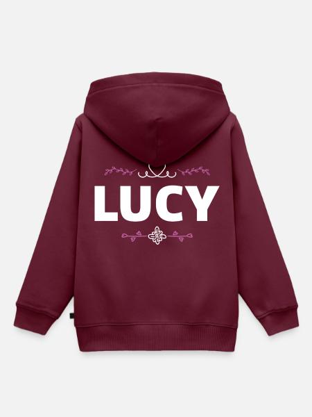 Lucy - Kinder Premium Organic Hoodie - Burgunderrot