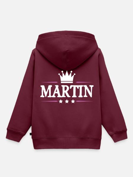 Martin - Kinder Premium Organic Hoodie - Burgunderrot