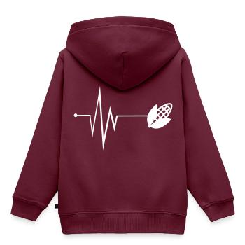 Mais Puls - Kinder Premium Organic Hoodie - Burgunderrot - Hinten - AI Model Kid Female (0cm)
