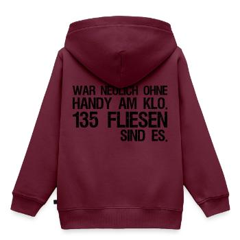 Handy süchtig Smartphone Klo WC - Kinder Premium Organic Hoodie - Burgunderrot - Hinten - AI Model Kid Female (0cm)