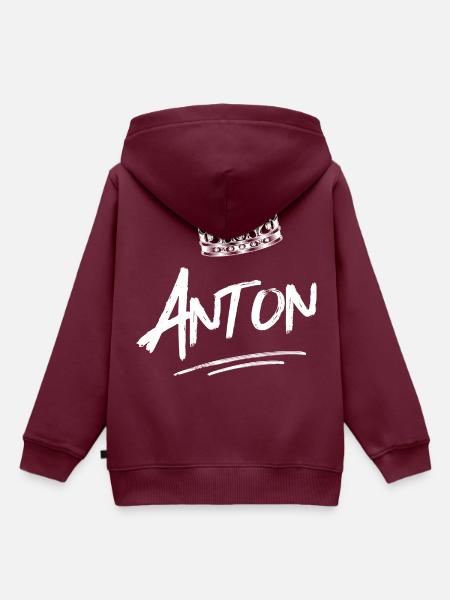 Anton - Kinder Premium Organic Hoodie - Burgunderrot