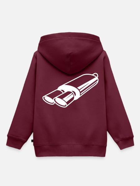 Auspuff Tuning - Kinder Premium Organic Hoodie - Burgunderrot