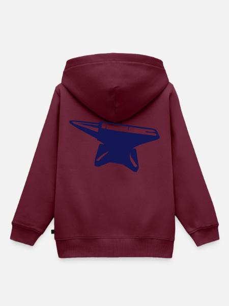 Amboss 206 - Kinder Premium Organic Hoodie - Burgunderrot