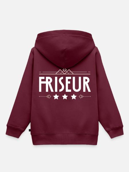 Friseur Beruf - Kinder Premium Organic Hoodie - Burgunderrot