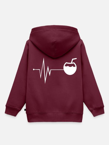 Kokos Icon Puls - Kinder Premium Organic Hoodie - Burgunderrot