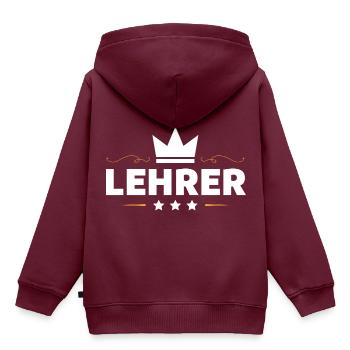 Lehrer Beruf - Kinder Premium Organic Hoodie - Burgunderrot - Hinten - AI Model Kid Female (0cm)