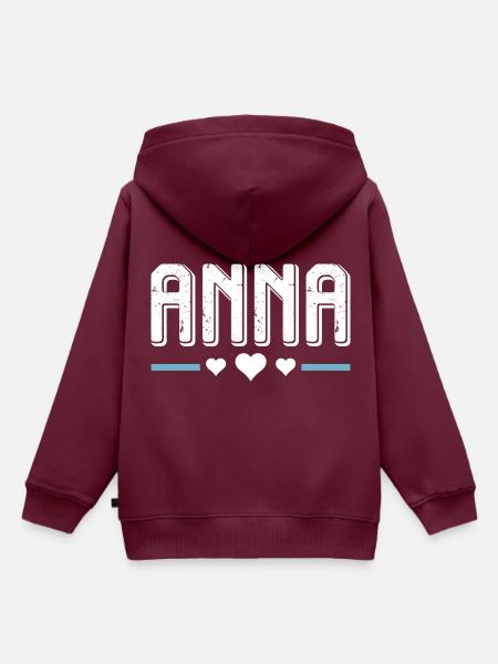 Anna - Kinder Premium Organic Hoodie - Burgunderrot