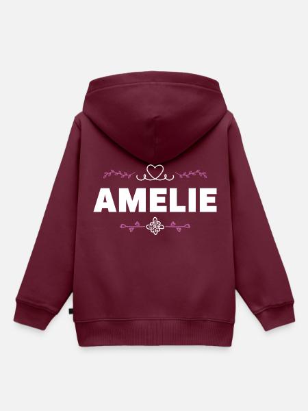 Amelie - Kinder Premium Organic Hoodie - Burgunderrot