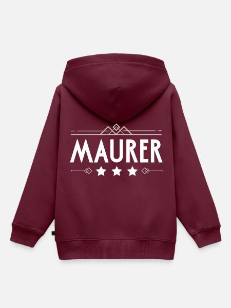 Maurer Beruf - Kinder Premium Organic Hoodie - Burgunderrot
