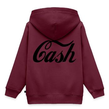 Bargeld - Kinder Premium Organic Hoodie - Burgunderrot - Hinten - AI Model Kid Female (0cm)