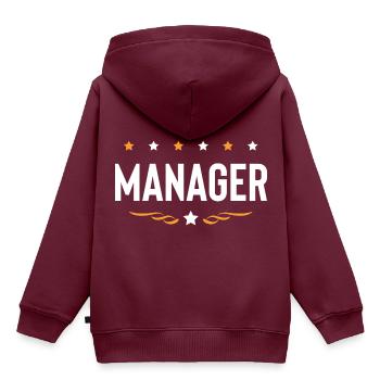 Manager Beruf - Kinder Premium Organic Hoodie - Burgunderrot - Hinten - AI Model Kid Female (0cm)