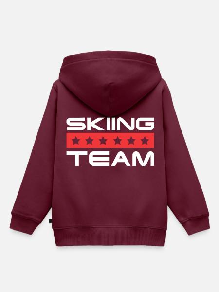 Skiing Crew - Kinder Premium Organic Hoodie - Burgunderrot