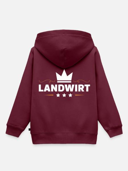 Landwirt Beruf - Kinder Premium Organic Hoodie - Burgunderrot