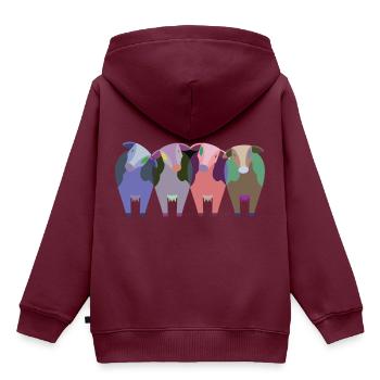 Kühe | Kuh - Kinder Premium Organic Hoodie - Burgunderrot - Hinten - AI Model Kid Female (0cm)