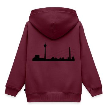 Düsseldorf - Kinder Premium Organic Hoodie - Burgunderrot - Hinten - AI Model Kid Female (0cm)