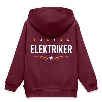 Elektriker Beruf - Kinder Premium Organic Hoodie - Burgunderrot - Hinten - AI Model Kid Female (0cm)