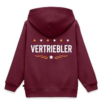 Vertriebler Beruf - Kinder Premium Organic Hoodie - Burgunderrot - Hinten - AI Model Kid Female (0cm)