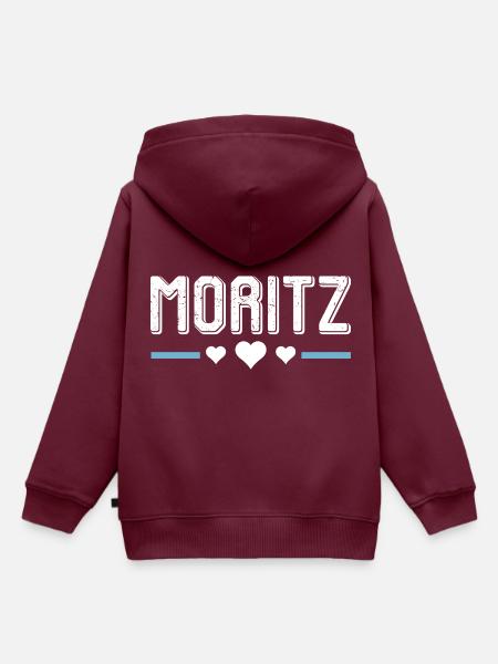 Moritz - Kinder Premium Organic Hoodie - Burgunderrot