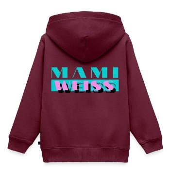 MAMI WEISS - Kinder Premium Organic Hoodie - Burgunderrot - Hinten - AI Model Kid Female (0cm)