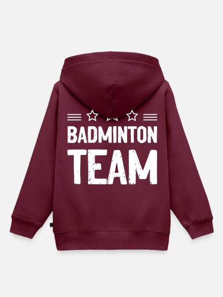 Badminton Team Mannschaft - Kinder Premium Organic Hoodie - Burgunderrot