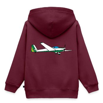 Pilot Flugzeug fliegen Geschenk Segelflieger Mose - Kinder Premium Organic Hoodie - Burgunderrot - Hinten - AI Model Kid Female (0cm)