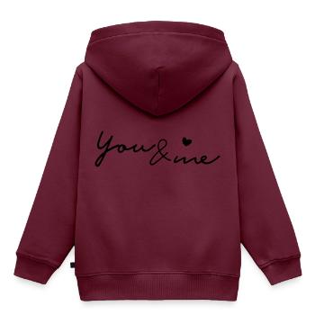 Freunde Liebe Partnerschaft Ehe Spruch Geschenk - Kinder Premium Organic Hoodie - Burgunderrot - Hinten - AI Model Kid Female (0cm)