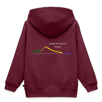DUNE DER PILAT-ZEICHNUNG - Kinder Premium Organic Hoodie - Burgunderrot - Hinten - AI Model Kid Female (0cm)