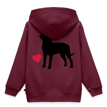 Rottweiler - Kinder Premium Organic Hoodie - Burgunderrot - Hinten - AI Model Kid Female (0cm)